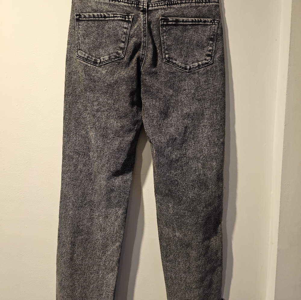 RSQ High Rise Straight Leg Jeans | Distressed Gray Denim - Picture 3 of 5